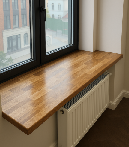 Підвіконня із дерева ясен, зрощенеий меблевий щит використовується для виготовлення підвіконня для кухні